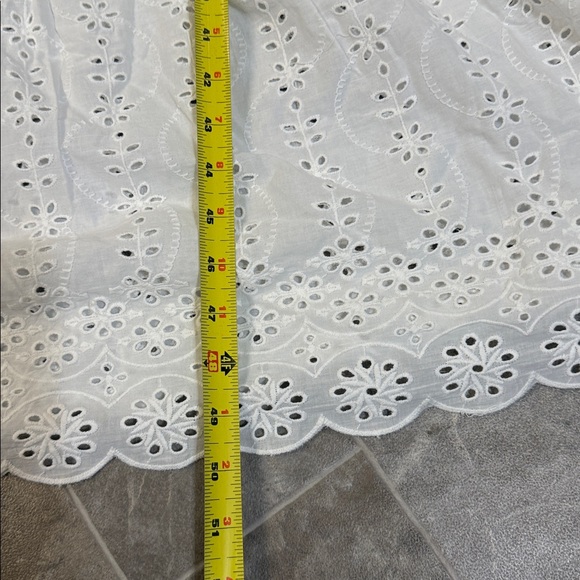 Suzy Shier White Smocked Bodice Eyelet Tier Maxi Dress boho/beach/flowing. XS - Picture 12 of 12